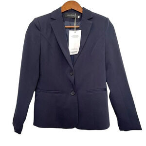 Lisueyne Blazer Jacket Single Breasted‎ Blue preppy Office Size Small NWT